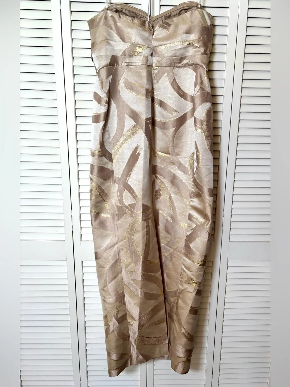 NWT Donna Karan Jacquard Metallic Maxi Gown Size 12 - Picture 7 of 10